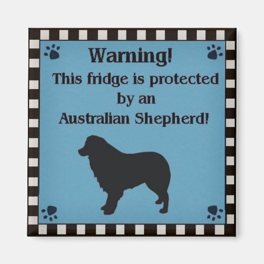 Vierkante Aussie magneet blauw (Voorkant)