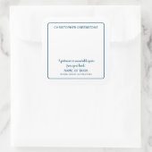 Vierkante Auteur Handtekening Blauwe Boekplaat Sticker (Tas)