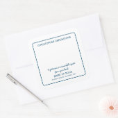 Vierkante Auteur Handtekening Blauwe Boekplaat Sticker (Envelop)