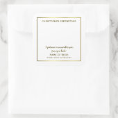 Vierkante Auteur Handtekening Gouden Boekplaat Vierkante Sticker (Tas)