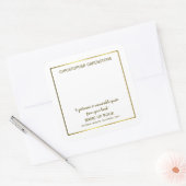 Vierkante Auteur Handtekening Gouden Boekplaat Vierkante Sticker (Envelop)