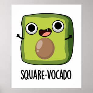 Vierkante-avocado Grappige Kubus Avocado Woordspel Poster