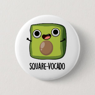 Vierkante-avocado Grappige Kubus Avocado Woordspel Ronde Button 5,7 Cm