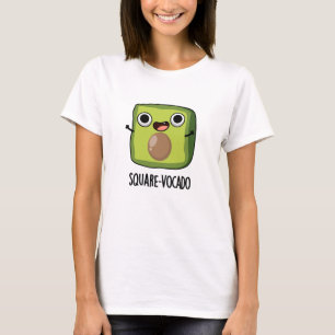 Vierkante-avocado Grappige Kubus Avocado Woordspel T-shirt