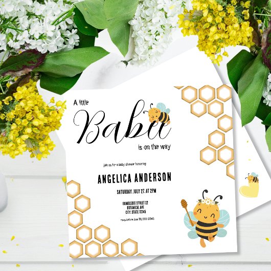 Vierkante Babee op de weg Baby shower Kaart