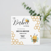 Vierkante Babee op de weg Baby shower Kaart (Staand voorkant)