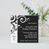 Vierkante Black+White omgekeerde wervelpartij uitn Kaart (Staand voorkant)