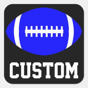 Vierkante Blauw Football Sticker Team Party Banket