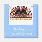 vierkante blauwe verjaardagsmagneet van Advanced A Magneet (Voorkant)