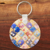 Vierkante bloem 005 sleutelhanger (Voorkant)