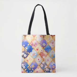 Vierkante bloem 005 tote bag