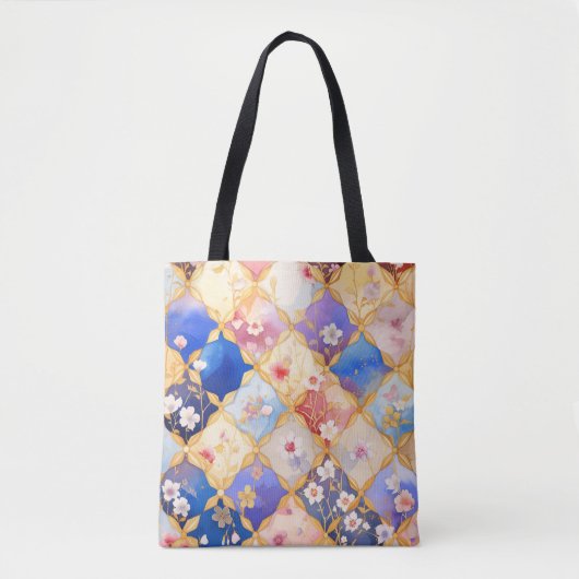 Vierkante bloem 005 tote bag (Voorkant)