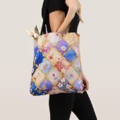 Vierkante bloem 005 tote bag (Dichtbij)
