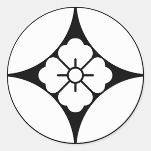 Vierkante bloem in zeven schatten ronde sticker