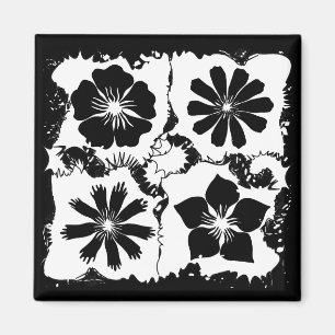 vierkante bloemen magneet