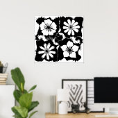vierkante bloemen poster (Thuiskantoor)