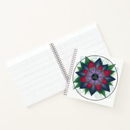 Vierkante bloemhartjes mandala notitieboek