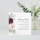 Vierkante Bloemige Boho | Wijzig Plannen  Aankondi Kaart (Staand voorkant)