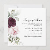 Vierkante Bloemige Boho | Wijzigingsplan  Aankondi Kaart (Voorkant)