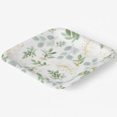 Vierkante Borden - waterverf groen en namaakgoud Papieren Bordje (Gebogen)