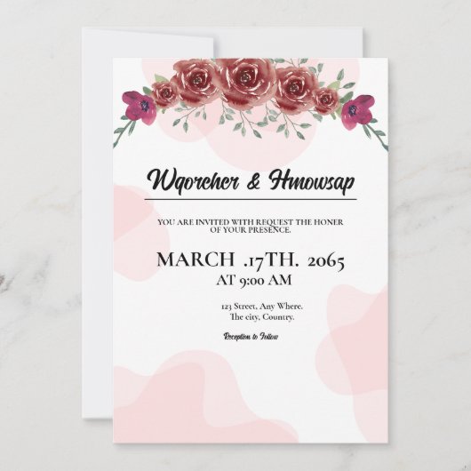 Vierkante bruiloftbruidskaart ontwerp kaart (Voorkant)