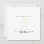 Vierkante Buttery Geel Damask Wedding Save Datum Save The Date (Achterkant)
