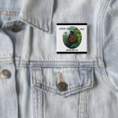 Vierkante Button 2 inch, monoarch stijl #1 (In situ)