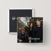 Vierkante Button met Wreckcreation Band-foto (Voorkant /achterkant)