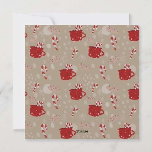 Vierkante cacao kerst Kaart (Achterkant)