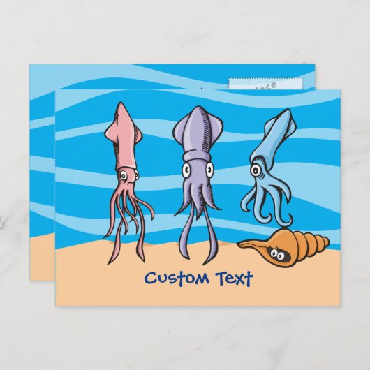 Vierkante Cartoons Briefkaart (Voorkant / Achterkant)