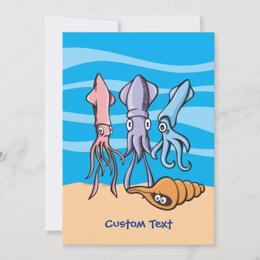 Vierkante Cartoons uitnodiging (Voorkant)