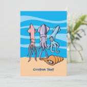 Vierkante Cartoons uitnodiging (Staand voorkant)