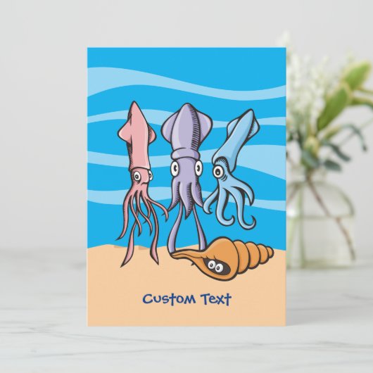 Vierkante Cartoons uitnodiging (Staand voorkant)