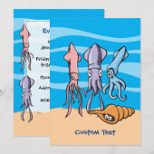 Vierkante Cartoons uitnodiging (Voorkant / Achterkant)