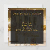 Vierkante Champagne Sparkle Golden 50e verjaardag Kaart (Achterkant)