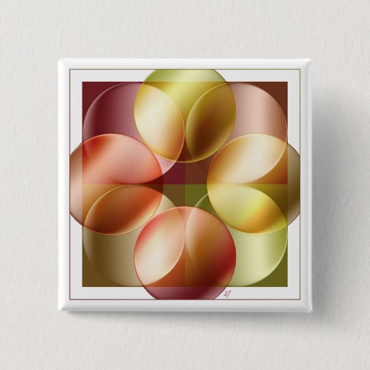 Vierkante cirkels button 5,1 cm (Voorkant)