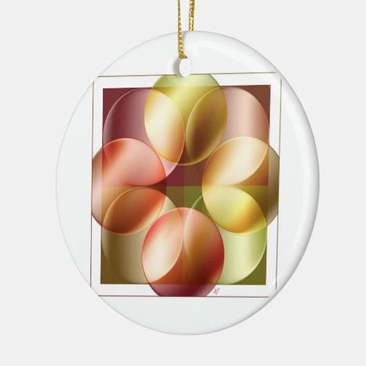Vierkante cirkels keramisch ornament (Links)