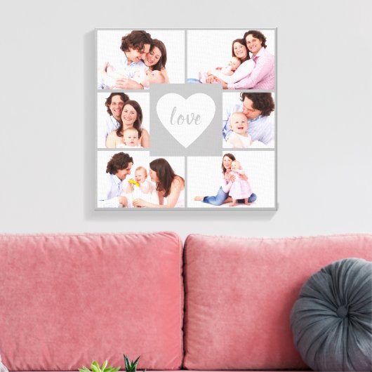 Vierkante collage aangepaste foto canvas afdruk (Insitu (Woonkamer))