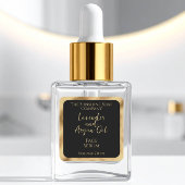 Vierkante cosmetica productlabel - zwart & goud sticker