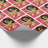 Vierkante Dans of 50"s dansers Gelukkige Verjaarda Cadeaupapier (Hoek)