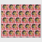 Vierkante Dans of 50"s dansers Gelukkige Verjaarda Cadeaupapier (Vlak)