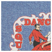 Vierkante Dans Paar op Faux Denim 9" Stof (Close Up)