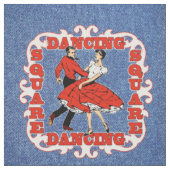 Vierkante Dans Paar op Faux Denim 9" Stof (Swatch)