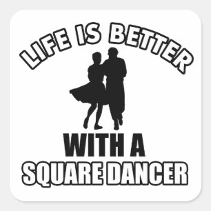 Vierkante dansen design sticker