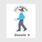 Vierkante Dansende Man Sticker (Vel)