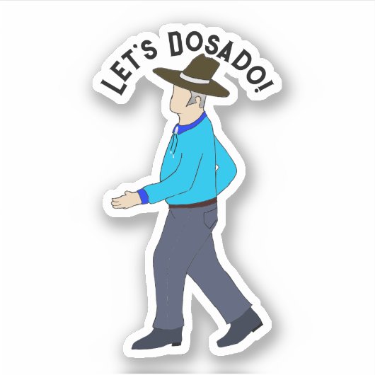 Vierkante Dansende Man Sticker (Voorkant)