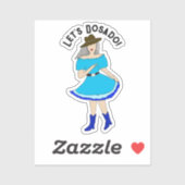 Vierkante dansende vrouw sticker (Vel)