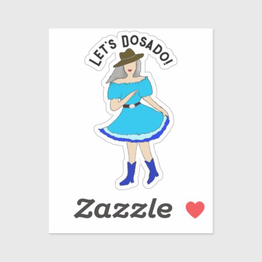 Vierkante dansende vrouw sticker (Vel)