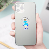 Vierkante dansende vrouw sticker (Telefoon)