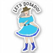 Vierkante dansende vrouw sticker (Voorkant)